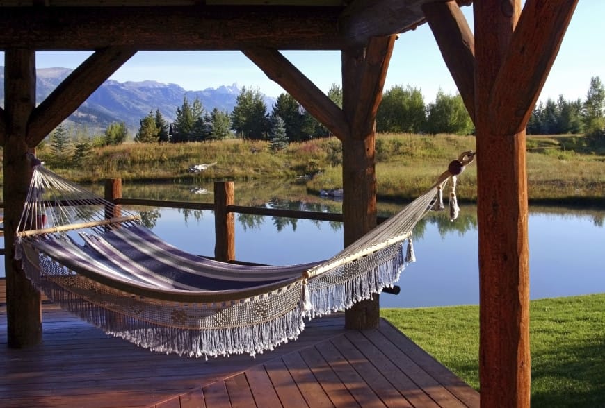 wooden garden gazebo hammock