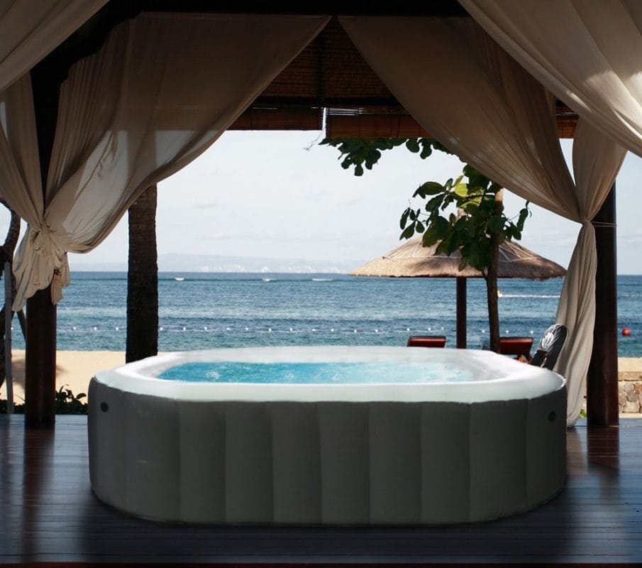 hot tube gazebo idea on a beach