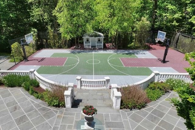 Backyard Basketball Court Ideas with Field House