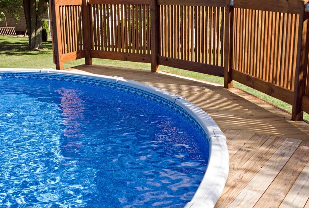 Above-Ground Pool Fence for a Tiny Deck