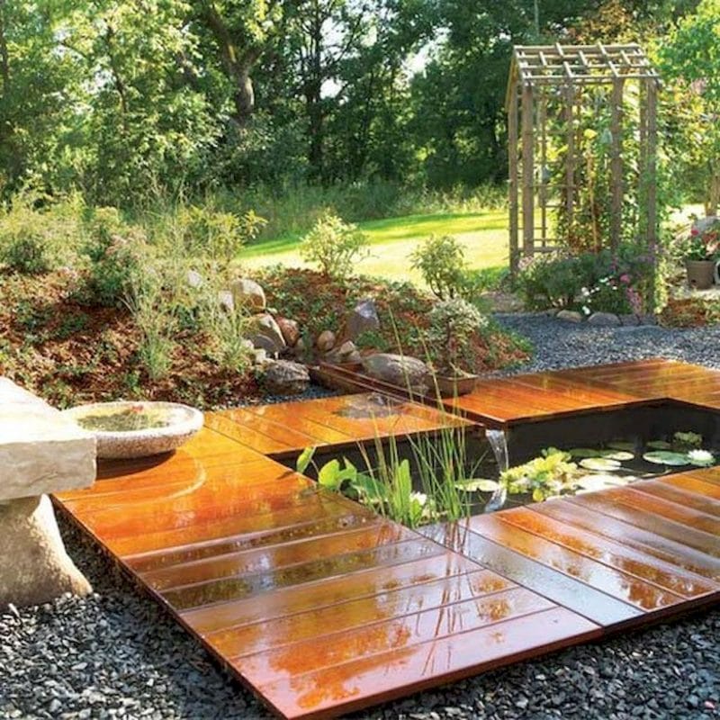 Backyard Koi Pond with Decking Backyard Koi Pond with Decking