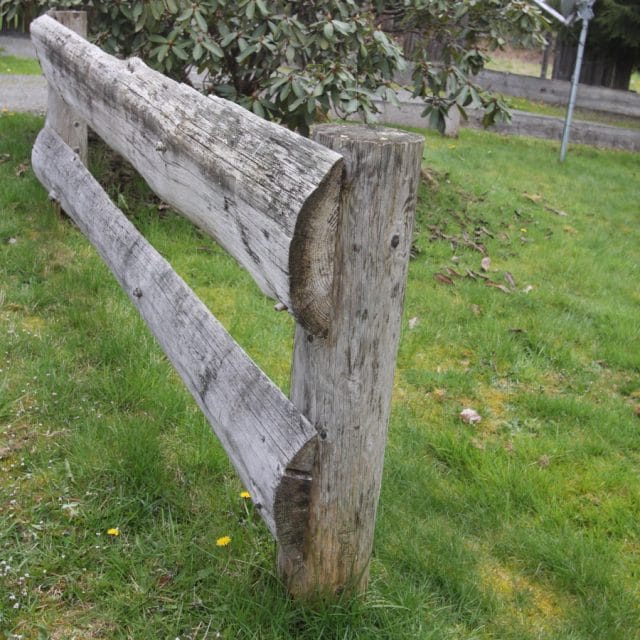 half log horse fence rails