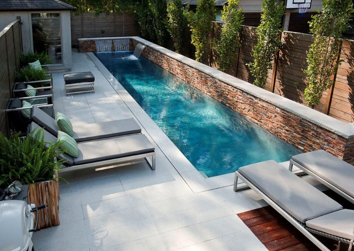 modern backyard water feature