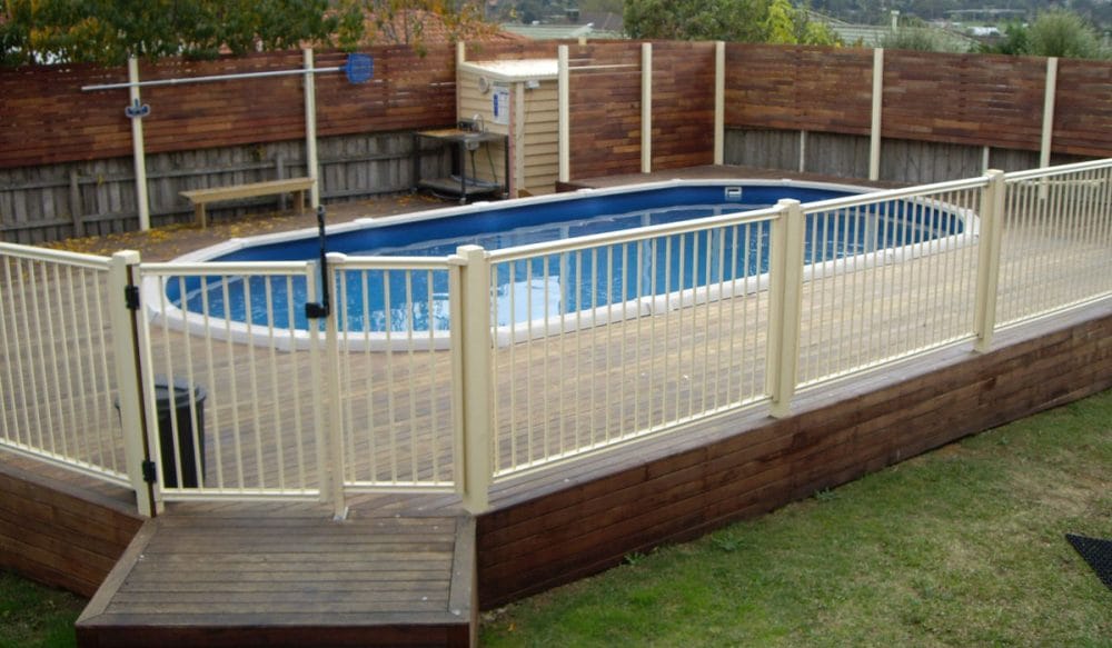 Mixed Material Above-Ground Pool Fence Ideas