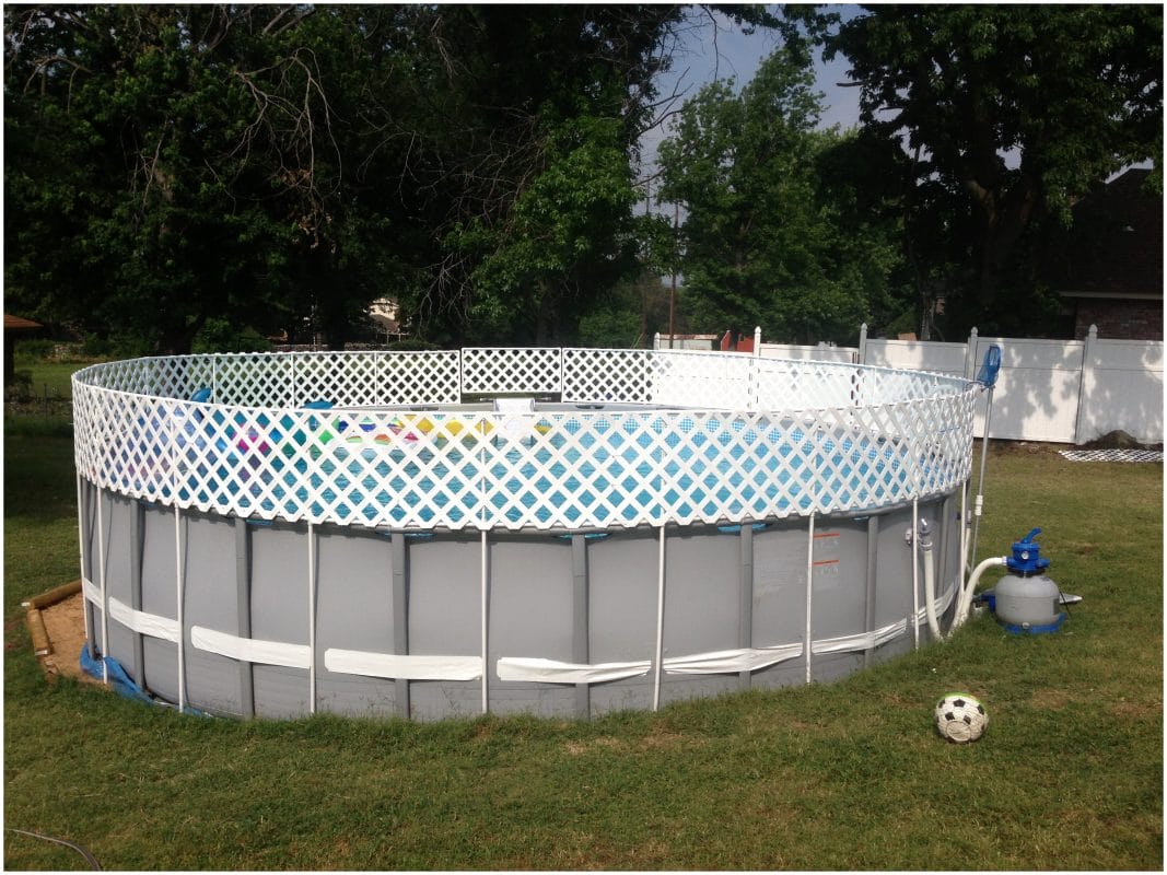 PVC Pipe and Lattice Above-Ground Pool Fence Ideas
