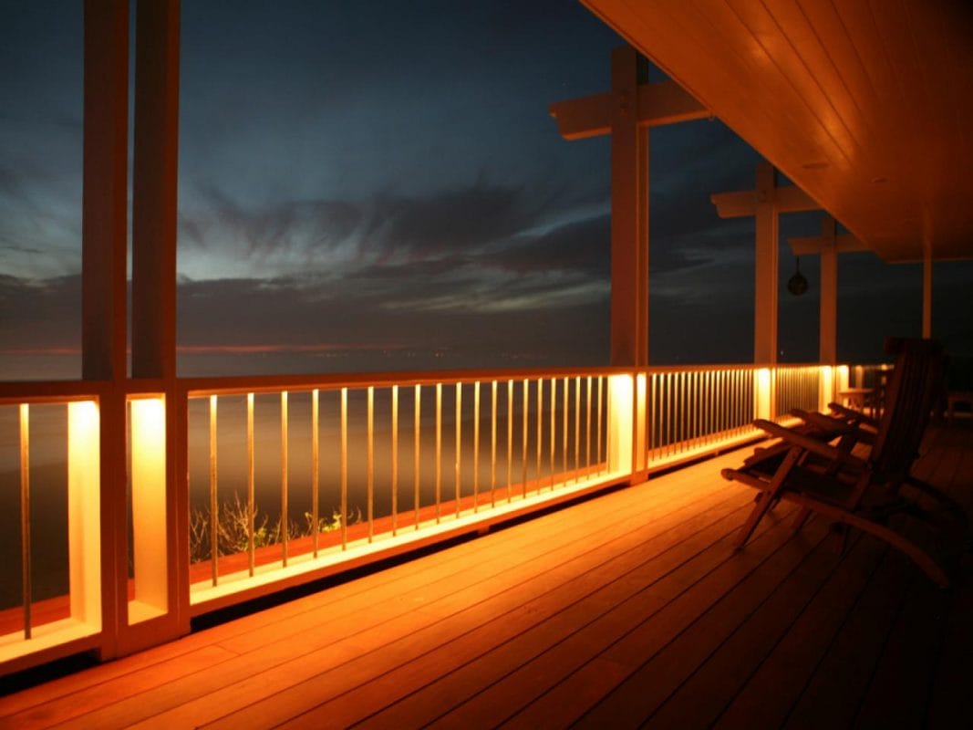 Deck Railings underneath Rope Lights