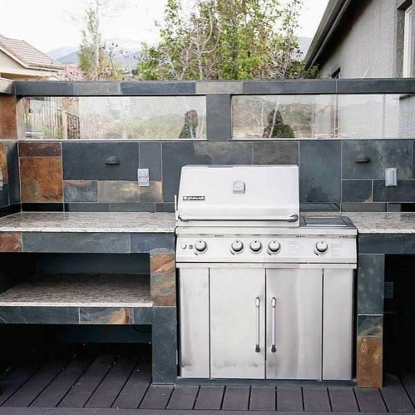 patio with slate tile floors