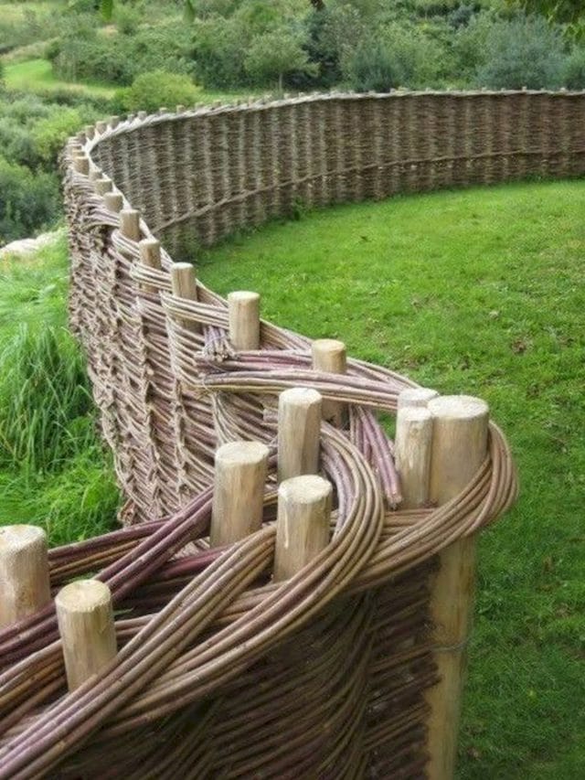 woven wooden horse fence