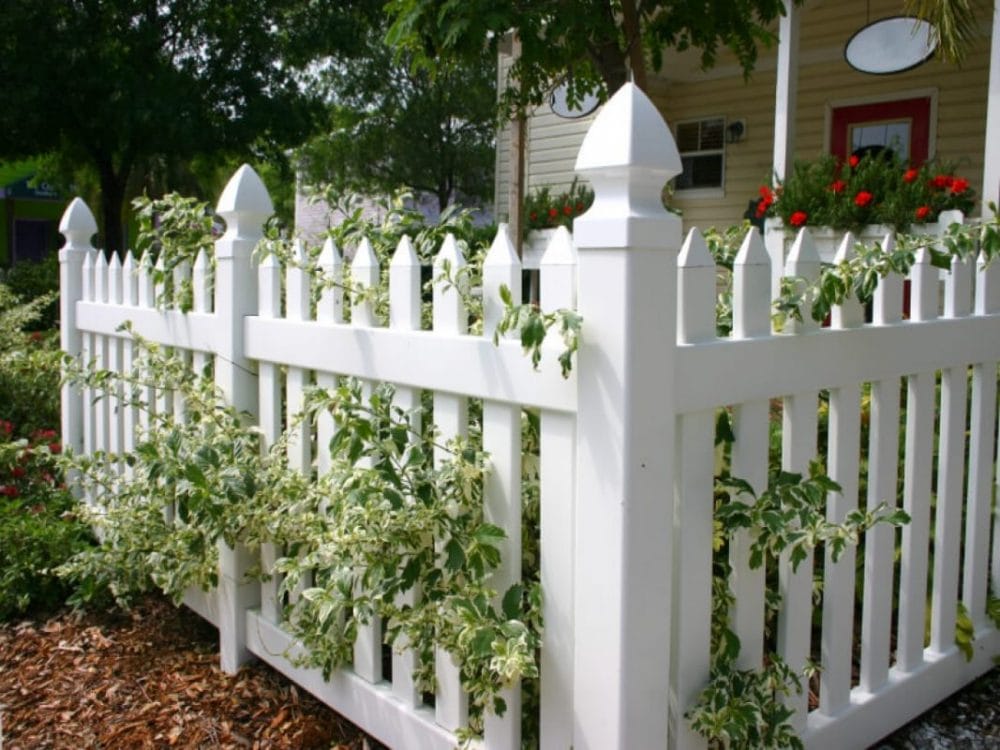 Vinyl White Picket Fence